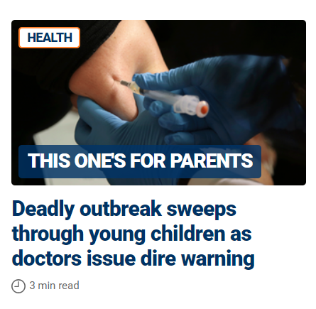 The fear porn is never ending.  In truth, nobody has died and there are only 10 cases.