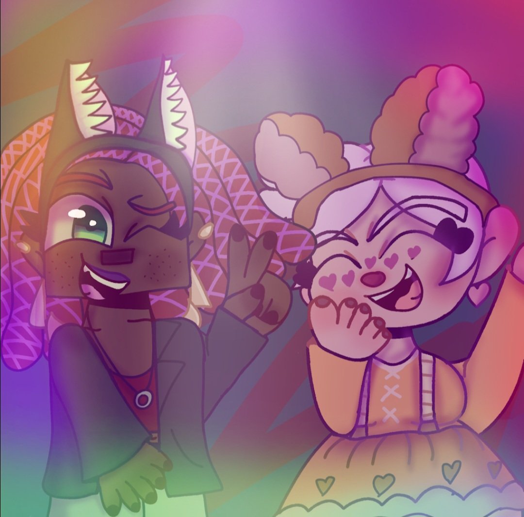 trixart7777's tweet photo. @shgurr_yt Kind old drawing but this is a picture of my ocs Lyndsey (the pink one) and Jasmine (the red one) https://t.co/u5mloM84t9