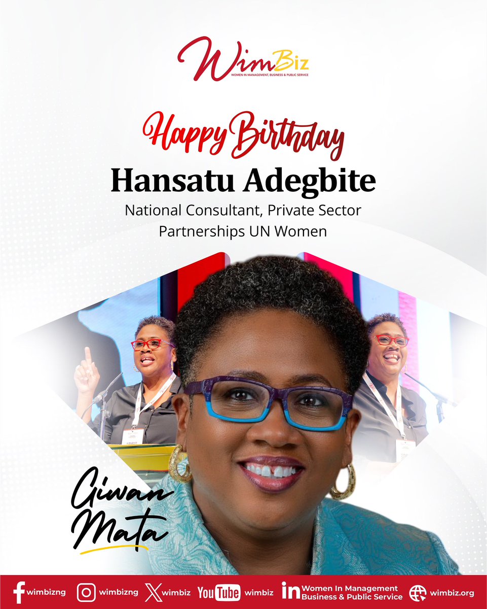 Happy Birthday to an incredible leader par excellence, Hansatu Adegbite! <a href="/hansatu2/">Hansy</a> 

As a dedicated advocate for gender equality, your impact continues to inspire and shape the future.

The WIMBIZ Community wishes you a year filled with success, joy, and boundless opportunities.