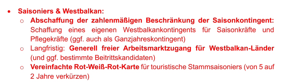 Schon interessant: Der Pflege und Tourismusbereich haben den zweithöchsten Bedarf unter den offenen Stellen! Die FPÖ ist nur von Ideologie getrieben! Der Wirtschaftsstandort ist dabei nebensächlich...