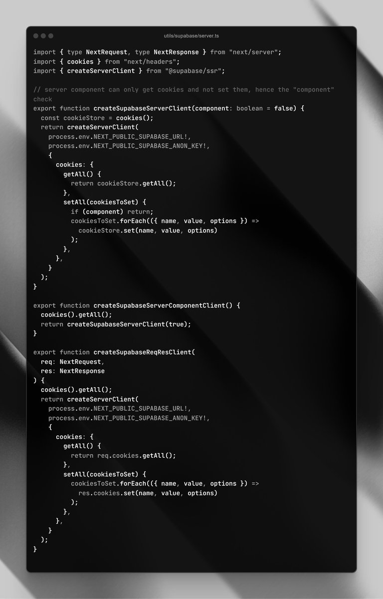 andradaalucas's tweet image. I Building an open source financial application that automates budgeting and provides a clear view of data.🚀
This is my middleware implementation to protect routes with @supabase.
#NextJS #Supabase #React #TypeScript @vercel #FullStack #OpenSource