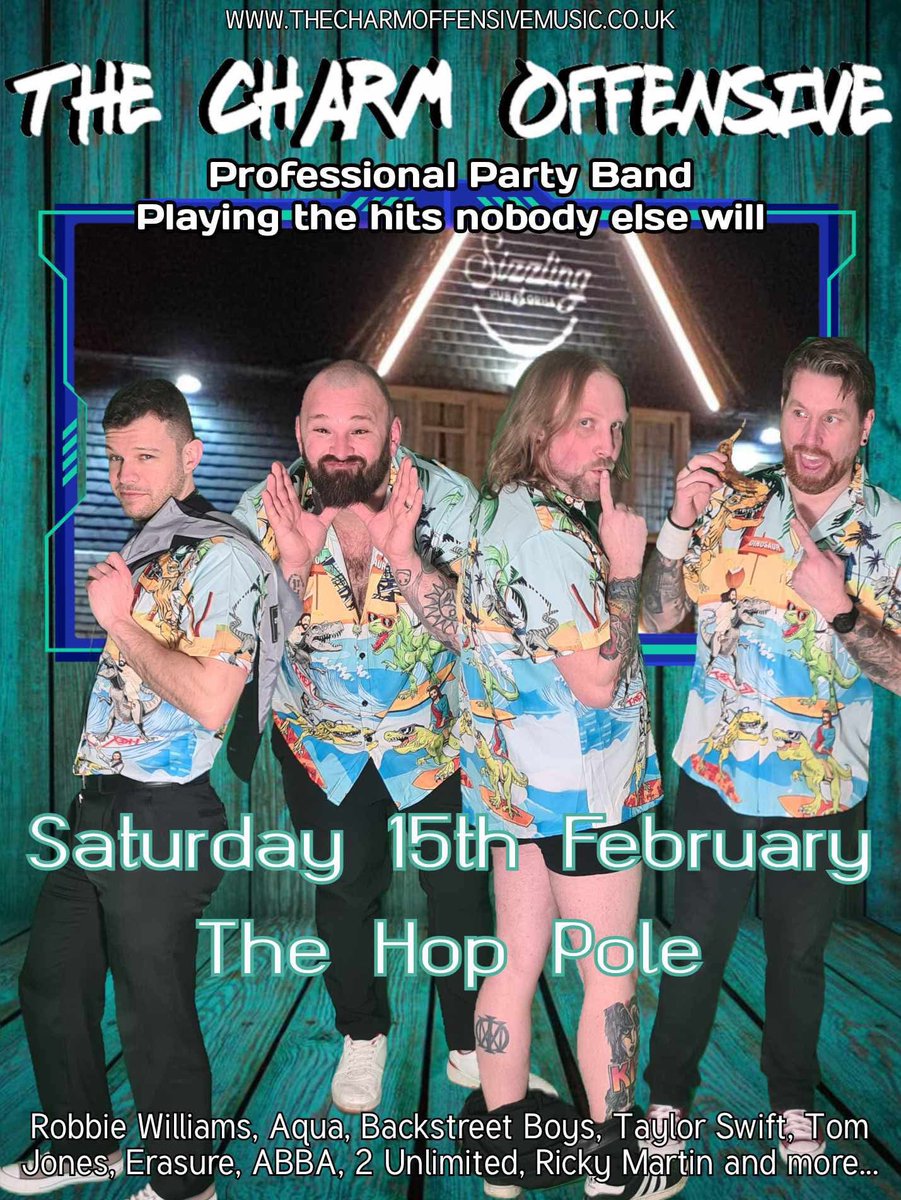 Next up is the Hop Pole.

Get yourself out to see your favourite party band!

We might even sneak a new song into the set 👀

#partyband #professional #popclassics #rocktwist #popgoespunk #live #hull #livemusic #band