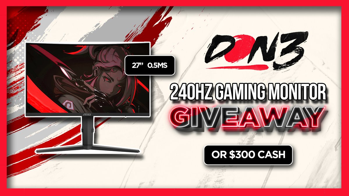 240Hz Gaming Monitor or $300 Cash Giveaway!

To enter, perform these tasks via the link below:

🔁Repost + Like 

✅Follow <a href="/DoN3TrY1n/">DoN3</a> + <a href="/VastGG/">Vast</a>

Enter Here: vast.link/DoN3TrY1n