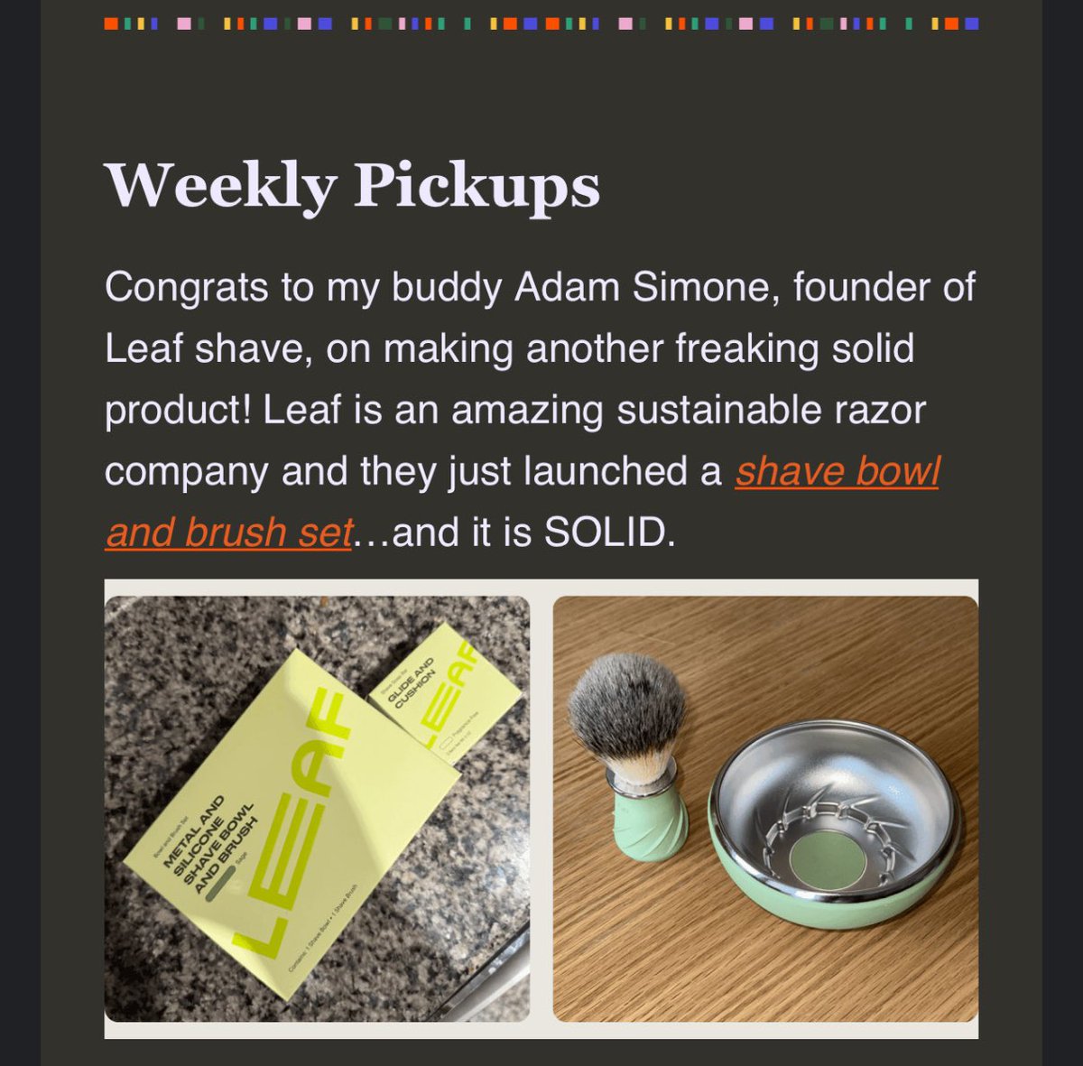 How did I blink and <a href="/RosenZone/">Nate Rosen</a> Express Checkout is at 112 episodes?? 

Anyways, appreciate the callout on our new <a href="/LeafShave/">Leaf Shave</a> drop! expresscheckout.beehiiv.com/p/express-chec…