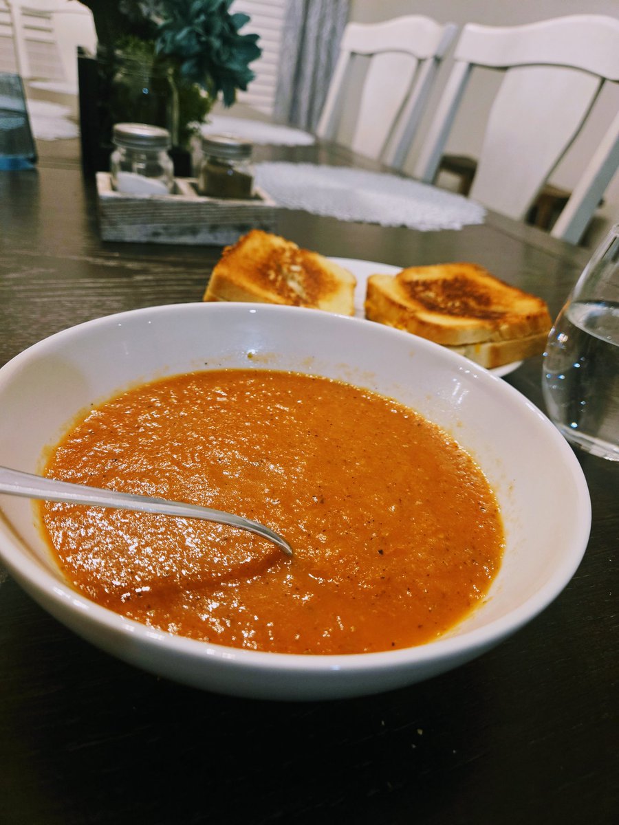 Homemade tomato soup with grilled cheese made with homemade bread. This is next level dining. <a href="/cdadams15/">Crystal Adams</a> @Gamecock_Eats