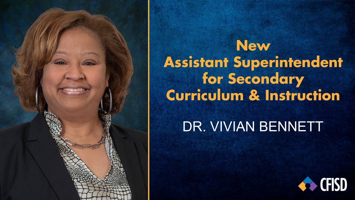 Cypress-Fairbanks ISD (@cyfairisd) on Twitter photo .<a href="/DrGoree/">Tonya Goree`</a> introduced Dr. Vivian Bennett as the new Assistant Superintendent for Secondary Curriculum & Instruction. #CFISDBoard #CFISDSpirit #SuptRemarks <a href="/VivBennett1/">Dr. Vivian Bennett</a> .<a href="/DrGoree/">Tonya Goree`</a> introduced Dr. Vivian Bennett as the new Assistant Superintendent for Secondary Curriculum & Instruction. #CFISDBoard #CFISDSpirit #SuptRemarks <a href="/VivBennett1/">Dr. Vivian Bennett</a>
