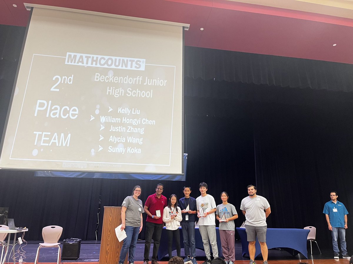 Congratulations to the BDJH MST team who finished 2nd place overall in Greater Houston MathCounts Chapter Competition; with 4 additional individual students qualifying for State! Way to go Bears 🐻💚🧡 <a href="/katyisd/">Katy ISD</a>