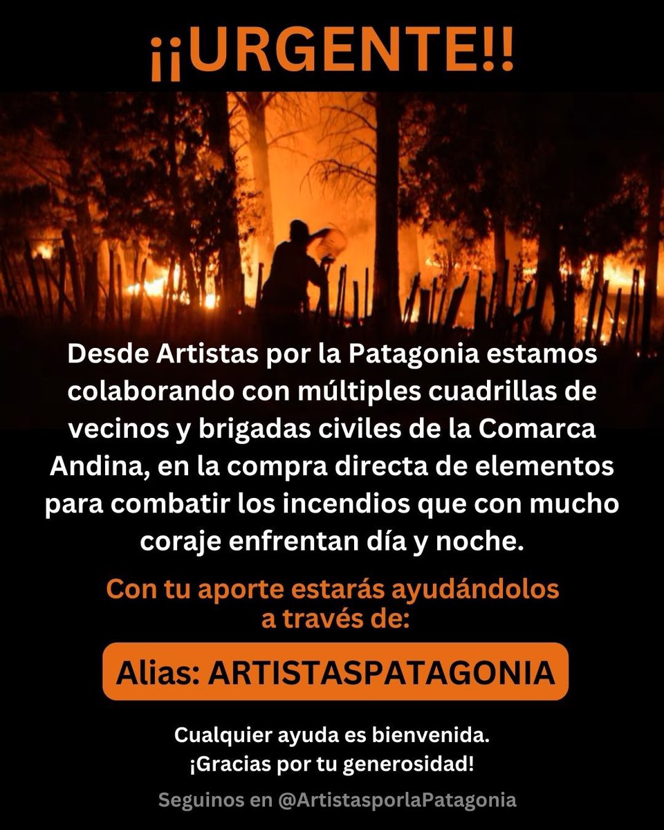 Cambié el alias de “Artistas por la patagonia” para facilitar su comunicación. 

Nuevo Alias: ARTISTASPATAGONIA