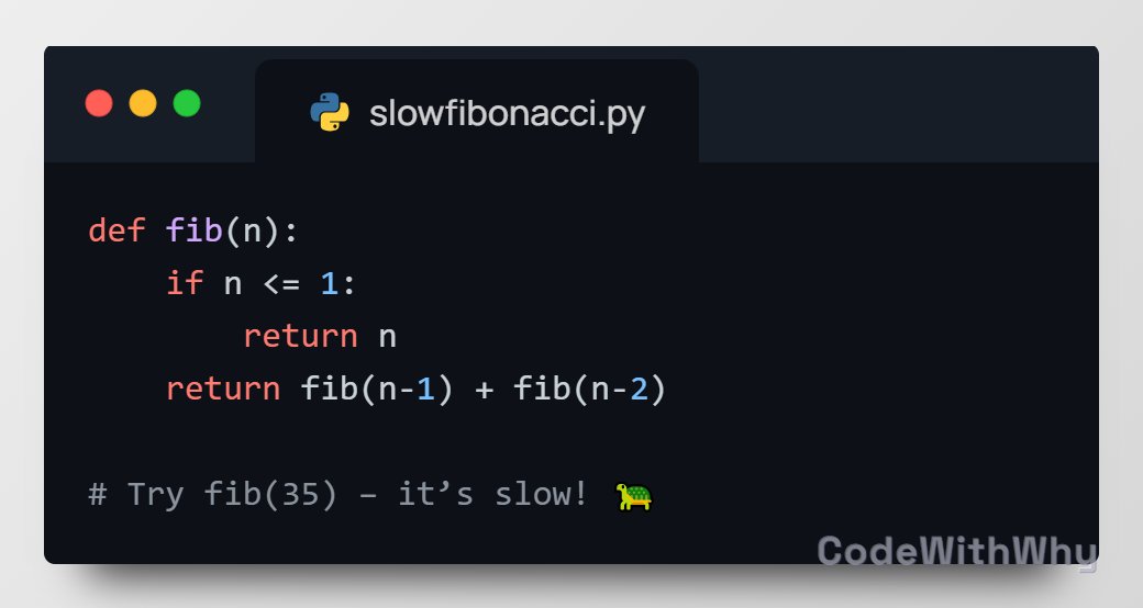 CodeWithWhy's tweet image. 💡 Optimization Task: Slow Fibonacci

This recursive Fibonacci function is extremely inefficient for large n. Can you optimize it?

#Algorithms #Python