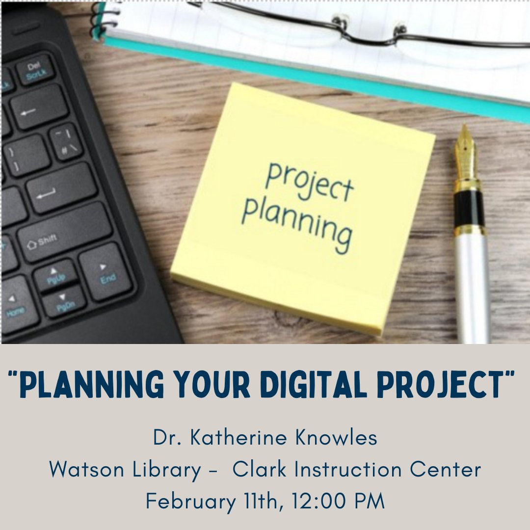 Have an idea for a digital project, but unsure of how to get from concept to product? Let's plan how you are getting from one iteration of your project to the next. Join us tomorrow in the CIC for "Planning your Digital Project" at 12pm.