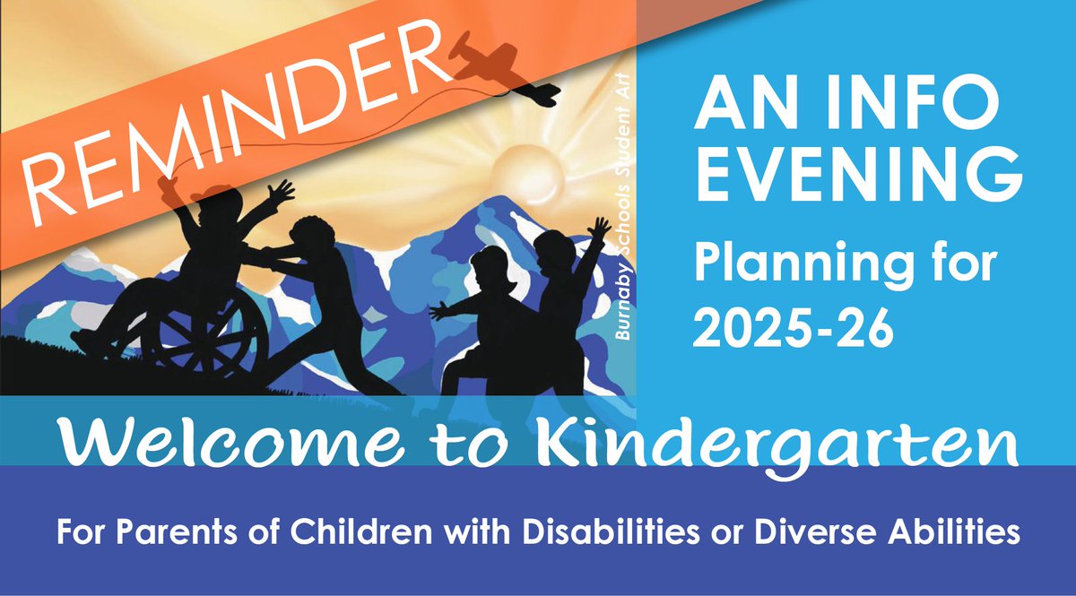 If you're the parent of a child with disabilities or diverse abilities who is entering Kindergarten in September, we welcome you to attend an information evening on FEBRUARY 20 at 6pm in the Alpha Secondary library. Learn more &amp; register to attend here: ow.ly/A4M850UGxcv