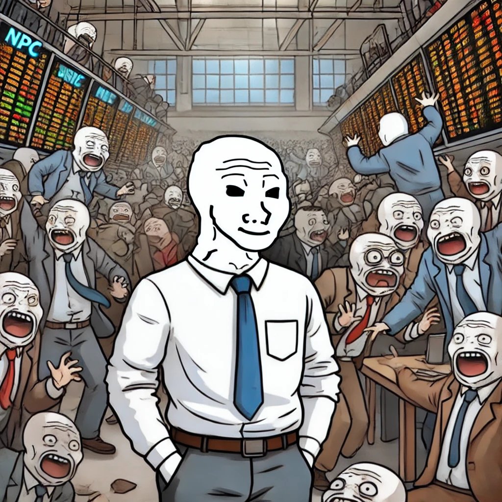 npcointrader's tweet photo. 📢 BREAKING: NPCoin Holders Spotted in the Wild!

👀 Signs you might be an NPCoin holder:
✅ Market pumps? Cool.
✅ Market dumps? Interesting.
✅ Portfolio -90%? HODL.
✅ Zero emotions. Zero thoughts. Only gains.

💀 Thinking is overrated. Trade like an NPC.

#NPCoin #cryptomeme https://t.co/IOUVikKTFT