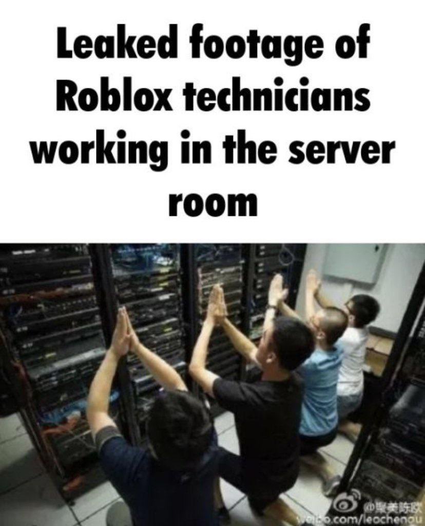 MoazMoaz777's tweet image. SHOCKING REVEAL: Exclusive leaked clips show Roblox technicians hustling in the server room!
🚨 #BreakingNews | #RobloxLeak | #ServerRoomSecrets
Get the scoop as it happens - Follow Now and Subscribe Immediately!
#Roblox #RobloxDown
