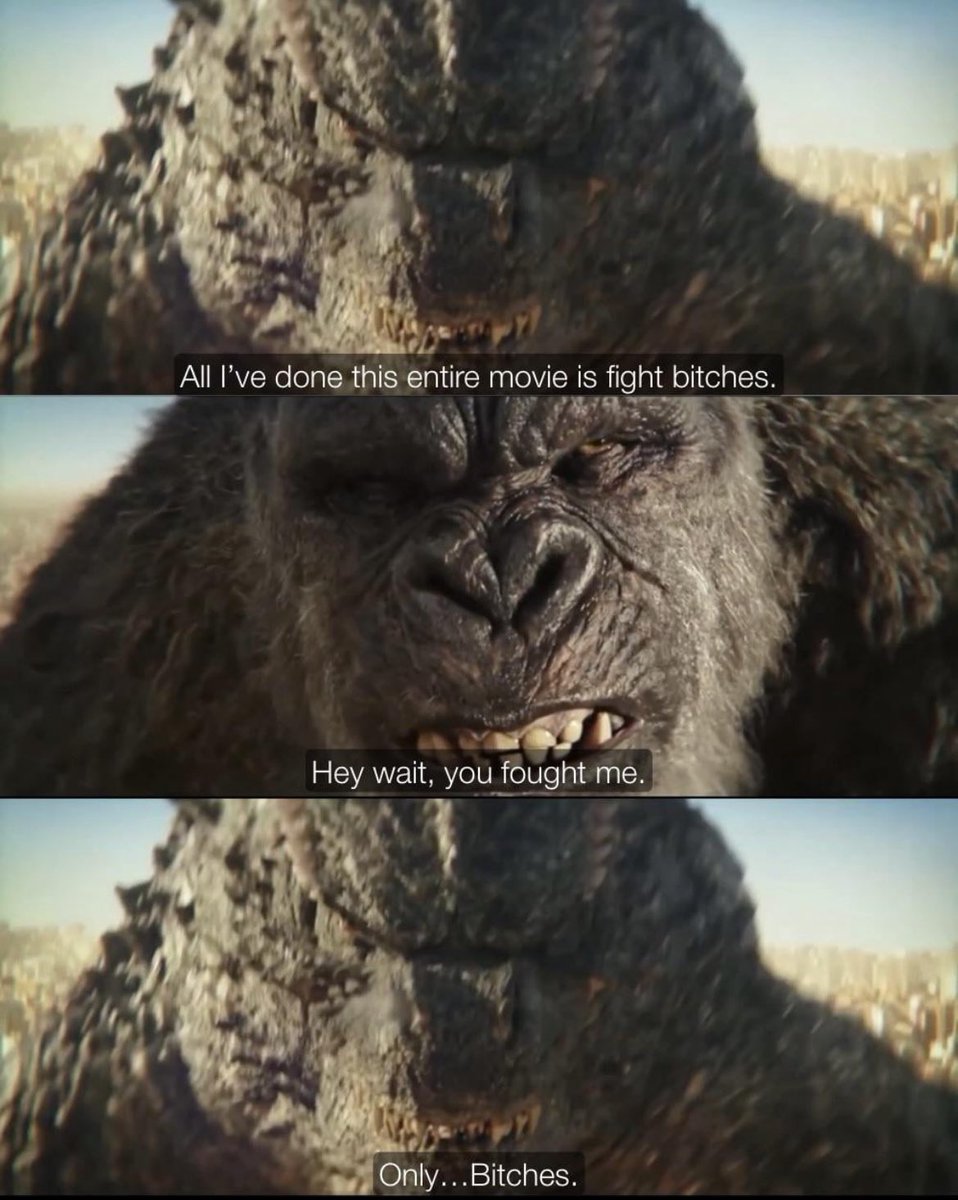 Based_SpaceGoji's tweet photo. Godzilla’s thought process towards Kong in GxK. https://t.co/nb4uxjugoB