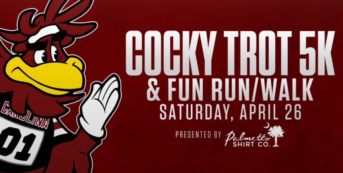 The Cocky Trot 5K &amp; Fun Run/Walk is back for 2025! Register today to take advantage of early bird pricing!

➡️ raceroster.com/events/2025/99…

#Gamecocks | #ForeverToThee