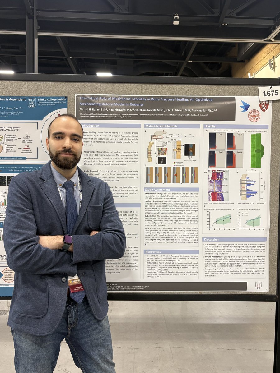 Ara Nazarian, PhD ๐ฆ๐ฒ (@nazarianlab) on Twitter photo @AhmadRZV from ortho_BIDMC presents his work on Role of mechanical stability in bone fracture healing to optimize the computational framework in rodents.
<a href="/isfrfractures/">ORS ISFR</a> <a href="/BIDMC_Research/">BIDMC Research</a> <a href="/harvardmed/">Harvard Medical School</a> @AhmadRZV from ortho_BIDMC presents his work on Role of mechanical stability in bone fracture healing to optimize the computational framework in rodents.
<a href="/isfrfractures/">ORS ISFR</a> <a href="/BIDMC_Research/">BIDMC Research</a> <a href="/harvardmed/">Harvard Medical School</a>
