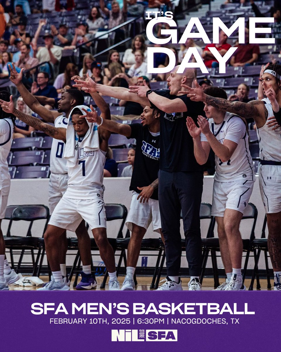 SFANILStore's tweet photo. IT'S GAME DAY🏀

See you at the Coliseum🤫

#gameday #sfambb #sfasu https://t.co/KE23HSPJqJ