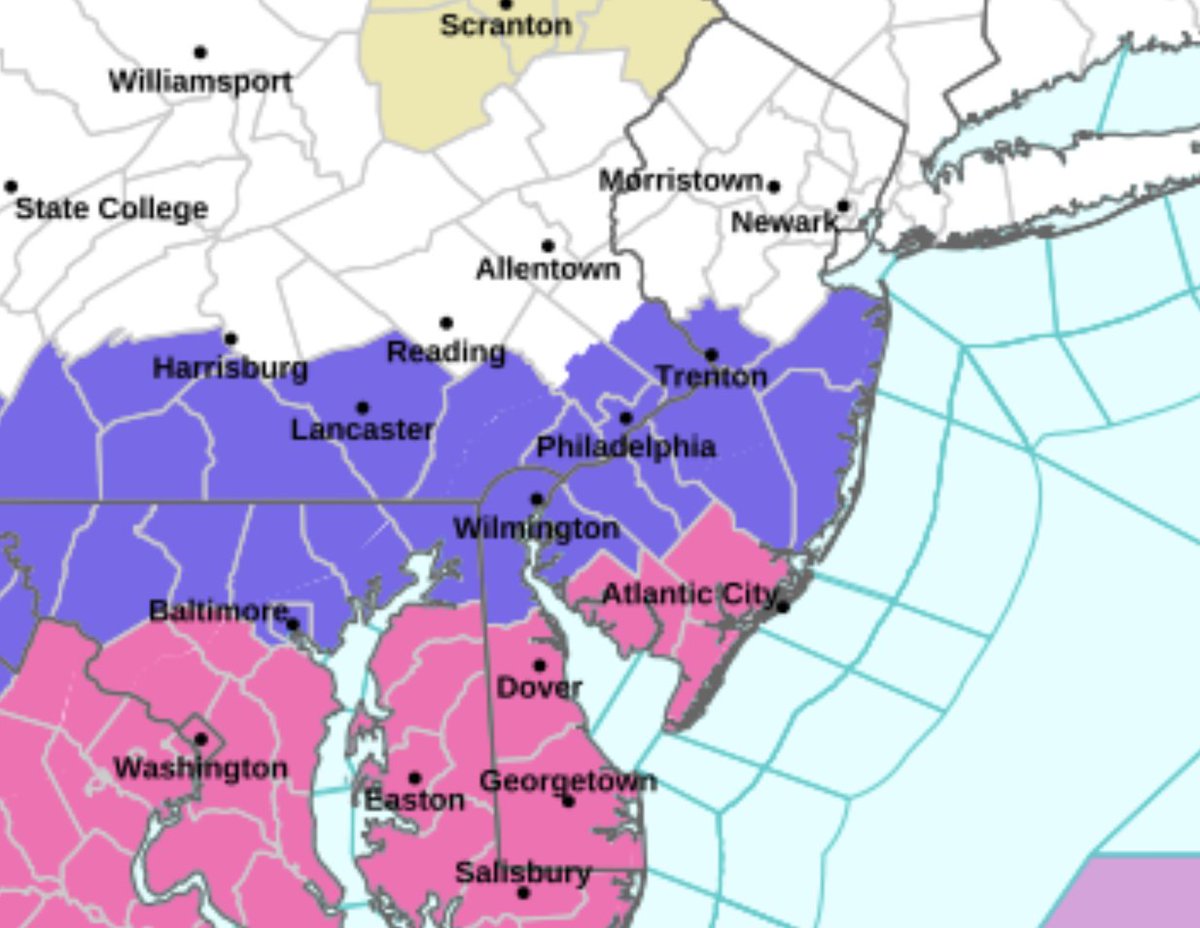 LensReality's tweet image. 🌨️ NJ weather alert: The @NWS_MountHolly has upgraded winter storm watches to winter storm warnings in parts of southern NJ and issued winter weather advisories in 7 other counties in central &amp;amp; southern NJ ahead of the late Tuesday-early Wednesday storm. #nj #njwx #njsnow