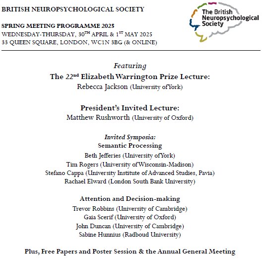 BNS_Neuropsych's tweet image. The BNS is delighted to confirm the addition of Prof. Trevor Robbins to the guest line up for #BNSSpring25. The call for abstracts is open until Feb 17th, so head on over to the-BNS.org for more information.