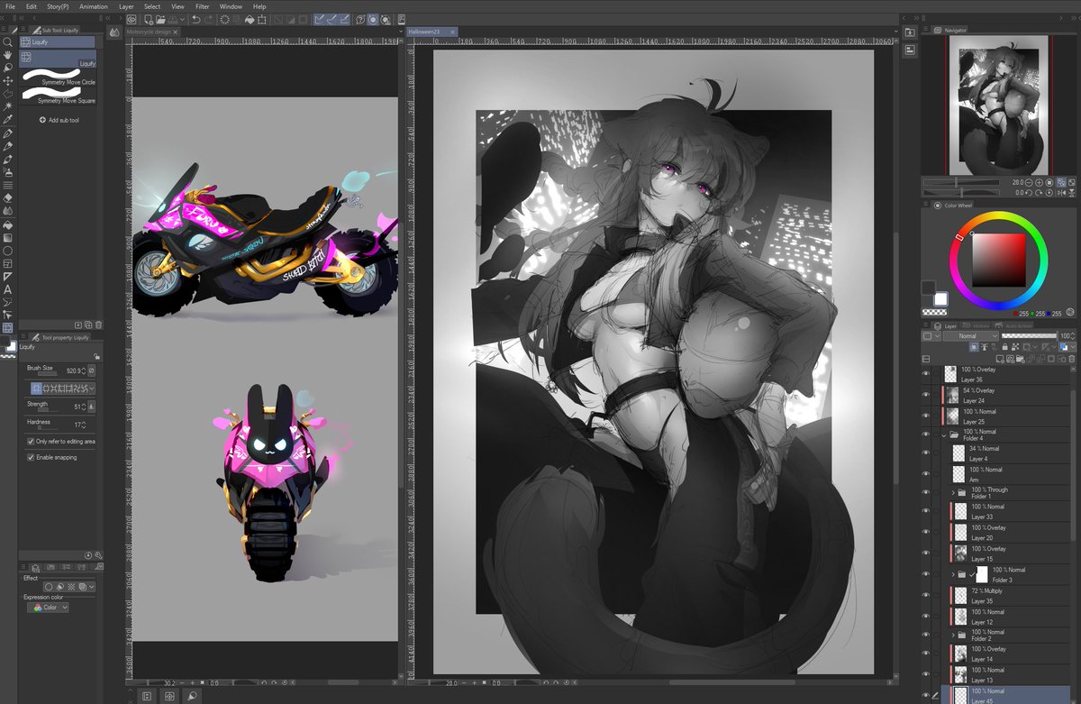 StrawFanta's tweet photo. Shoutout to that one time I designed a whole ass motorcycle for a sketch where only like 10% would be visible and then never even posted the sketch https://t.co/2QkIJ9nvcd