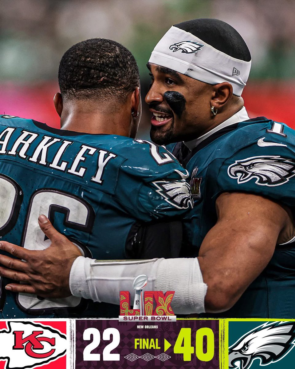 Congratulations <a href="/Eagles/">Philadelphia Eagles</a> Super Bowl Champions thank you preventing <a href="/Chiefs/">Kansas City Chiefs</a> from a three peat revenge for both Philly and <a href="/49ers/">San Francisco 49ers</a> #ThankYouPhilly