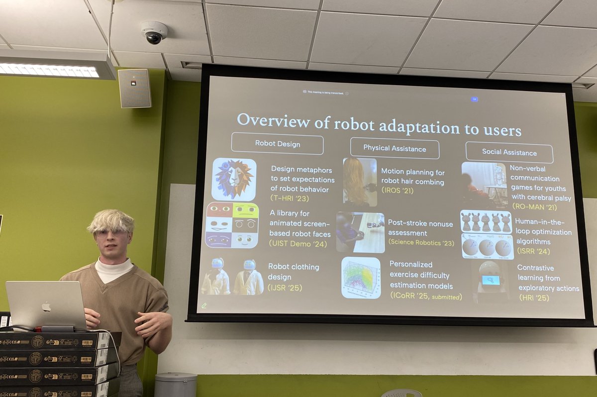 ndennler's tweet image. I successfully defended my dissertation (and finished all the fun paperwork to make it official)!!!
My dissertation, “Physical and Social Adaptation for Assistive Robot Interactions," develops techniques to allow robots to efficiently adapt to users’ personal preferences.