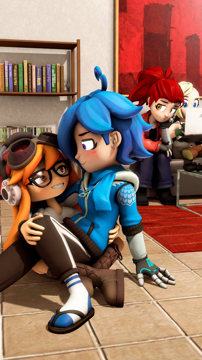WriterCJB's tweet photo. Commission 4 done by @BenJoJoGV 

I know it's early but f**k it love is in the air and it must be shared and meanwhile in Silica City in Lisa's home love truly is in the air~

#smg4au #Meggy #Tari #MetaRunnerAlteredFatesAU #Megari #metarunnersofia https://t.co/RdOplR9oAl