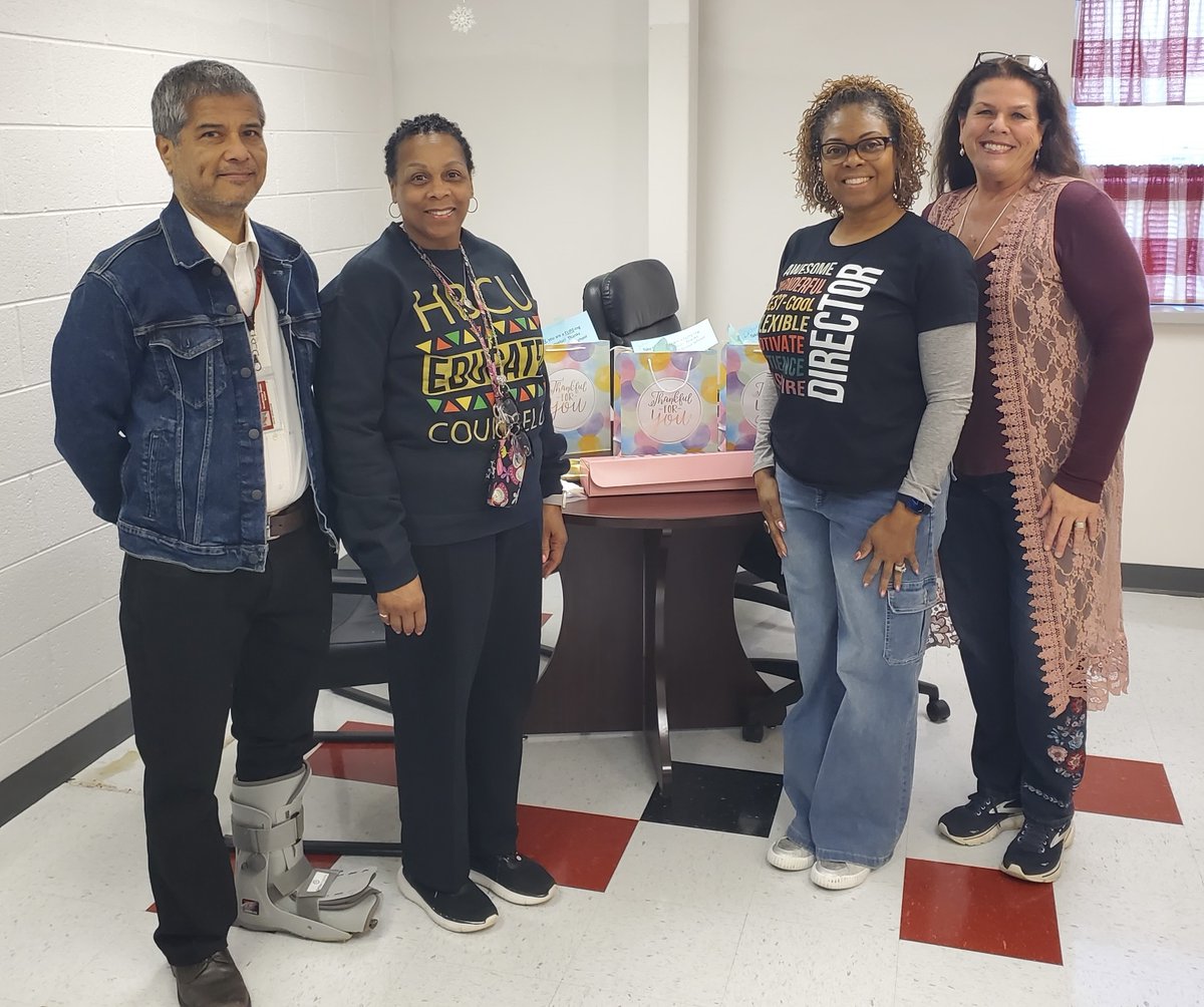 Best School Counselors in PWCS!  Thank you, Dr. Wilborn, Mrs. Lewis, Ms. Gettis, &amp; Mr. Zevallos! ❤️🖤🤍