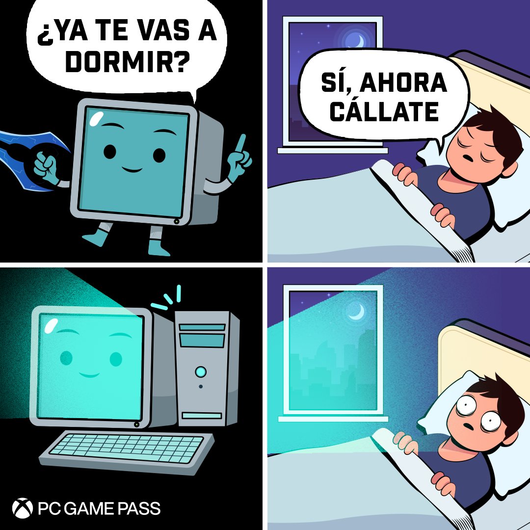 GamePassLATAM's tweet photo. Tener la PC en tu dormitorio es: https://t.co/ejWrxfxTvf