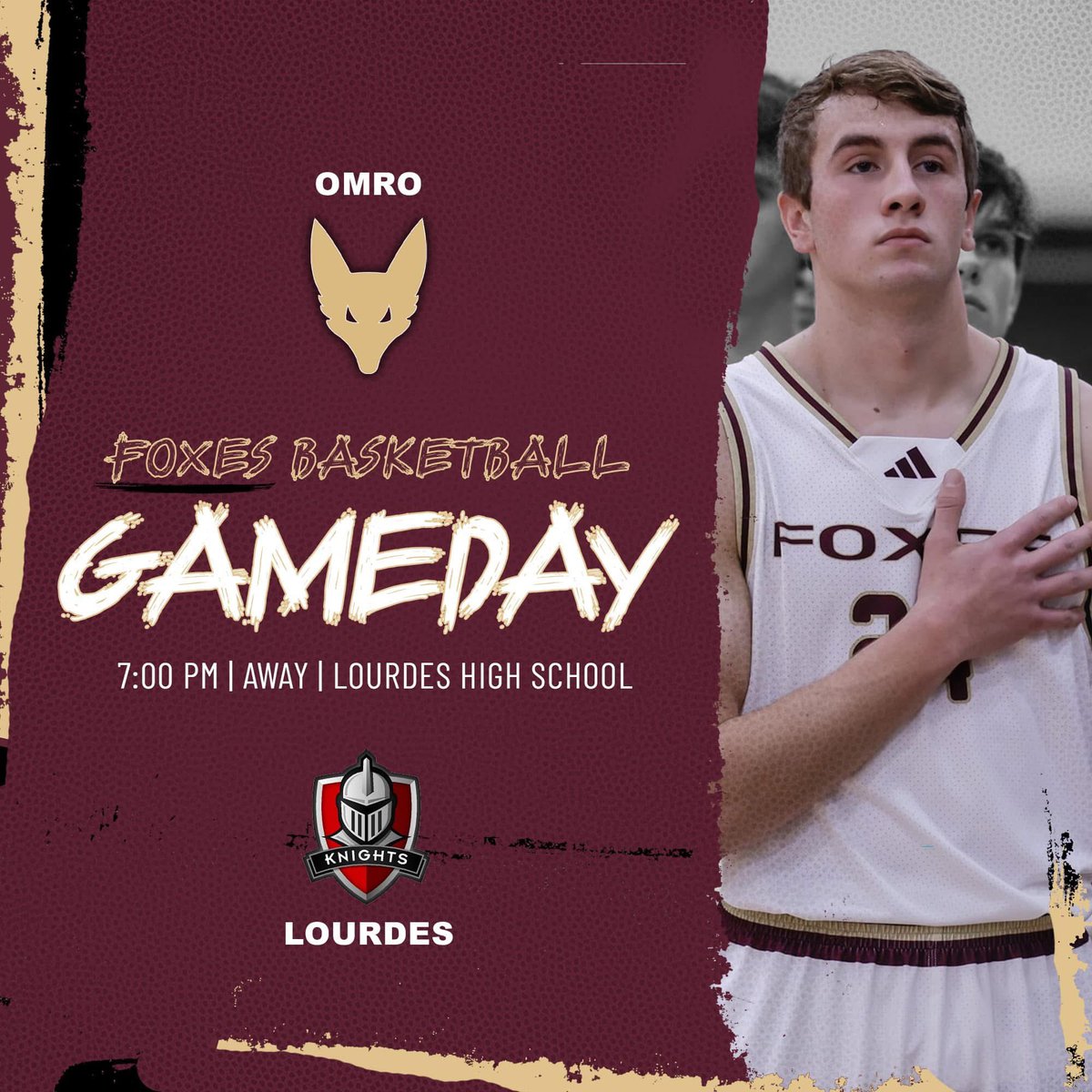 Omro Boys Basketball (@omrobasketball) on Twitter photo GAME DAY🚨
🆚 <a href="/LAKnightsBB/">Lourdes Basketball</a>
⌚️ JV1/JV2 5:30, Varsity 7:00
📍 Lourdes High School
💻 youtube.com/@lourdesacadem…
#FoxPride GAME DAY🚨
🆚 <a href="/LAKnightsBB/">Lourdes Basketball</a>
⌚️ JV1/JV2 5:30, Varsity 7:00
📍 Lourdes High School
💻 youtube.com/@lourdesacadem…
#FoxPride