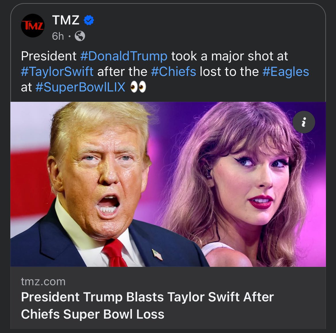 Hahaha im not a fan of neither of them but Trump just being an idiot. Because he not inviting the <a href="/Eagles/">Philadelphia Eagles</a> into the White House again lol 🤣