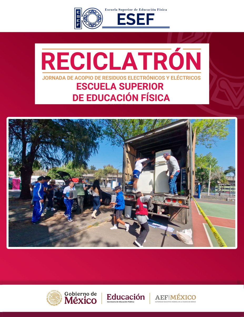 <a href="/redesesefcdmx/">ESEF Oficial CDMX</a> GRACIAS POR SU PARTICIPACIÓN EN EL RECICLATRÓN JORNADA DE ACOPIO DE RESIDUOS ELECTRÓNICOS Y ELÉCTRICOS EN LA ESCUELA SUPERIOR DE EDUCACIÓN FÍSICA