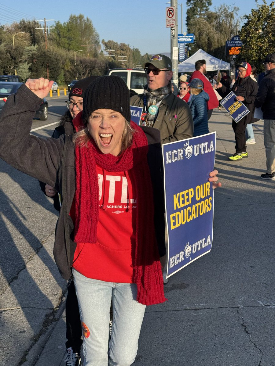 This morning, over 130 El Camino Real Charter High School (ECRCHS) educators began their strike. 

ECR educators have been without a contract since July 2024. In a strong show of support, 93% of ECR educators voted YES to authorize the strike.