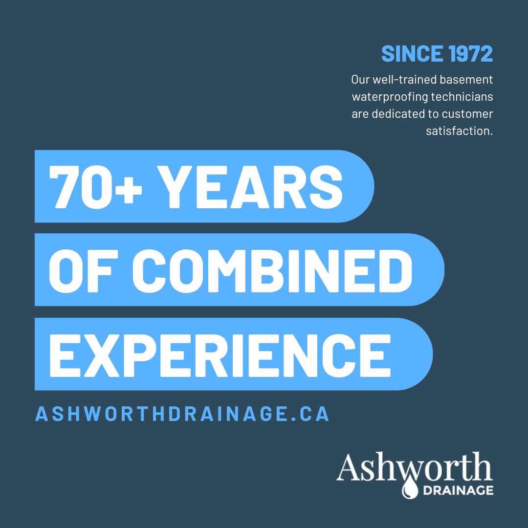 With over 70 years of experience, you can feel confident in trusting Ashworth Drainage to provide top-notch waterproofing services for your home or business.

Contact us today for a free quote! 
🌐 ashworthdrainage.ca
📞 519-660-9375