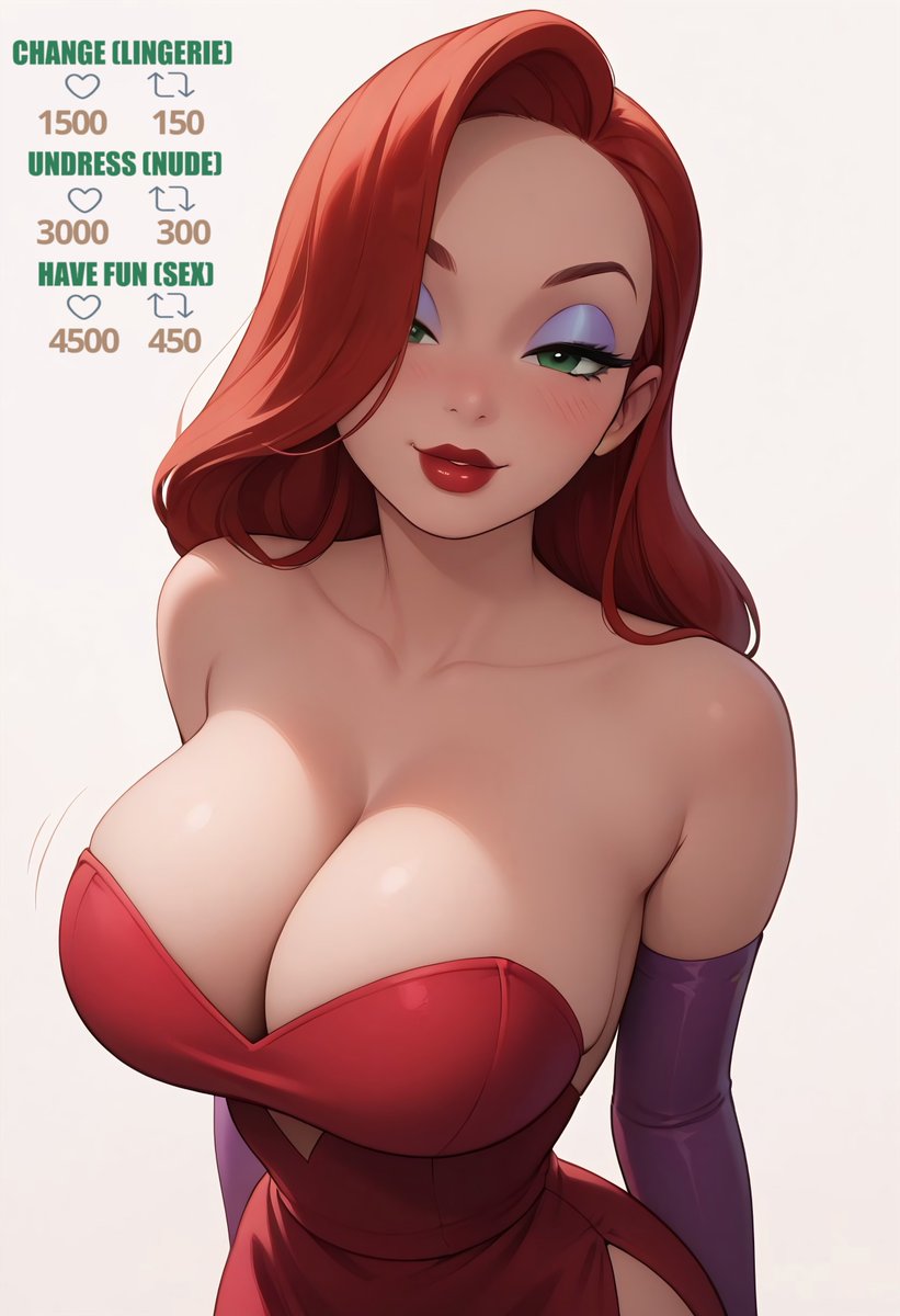 aliaaaaania's tweet photo. Jessica Rabbit l Undressing challenge https://t.co/csrXN902s2