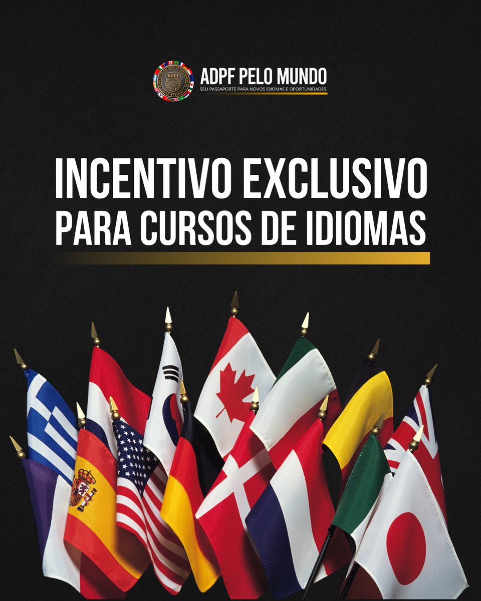 A ADPF reafirma seu compromisso com o crescimento e a valorização dos Delegados Federais associados, ampliando as oportunidades de desenvolvimento profissional e acadêmico.

Agora, os associados terão acesso a um novo benefício: um programa de incentivo ao aprendizado de idiomas.