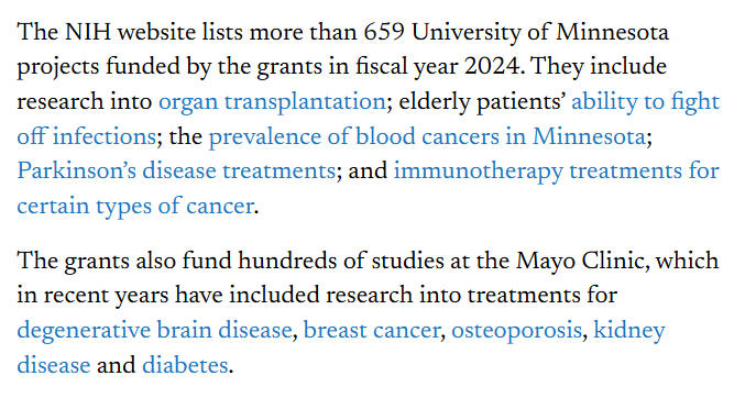 _cingraham's tweet photo. NIH cuts could affect hundreds of medical studies at the Mayo Clinic and other major research hospitals. New treatments for cancer. Alzheimer's. Diabetes. Osteoporosis. All in jeopardy. https://t.co/qTRpEMWVxg