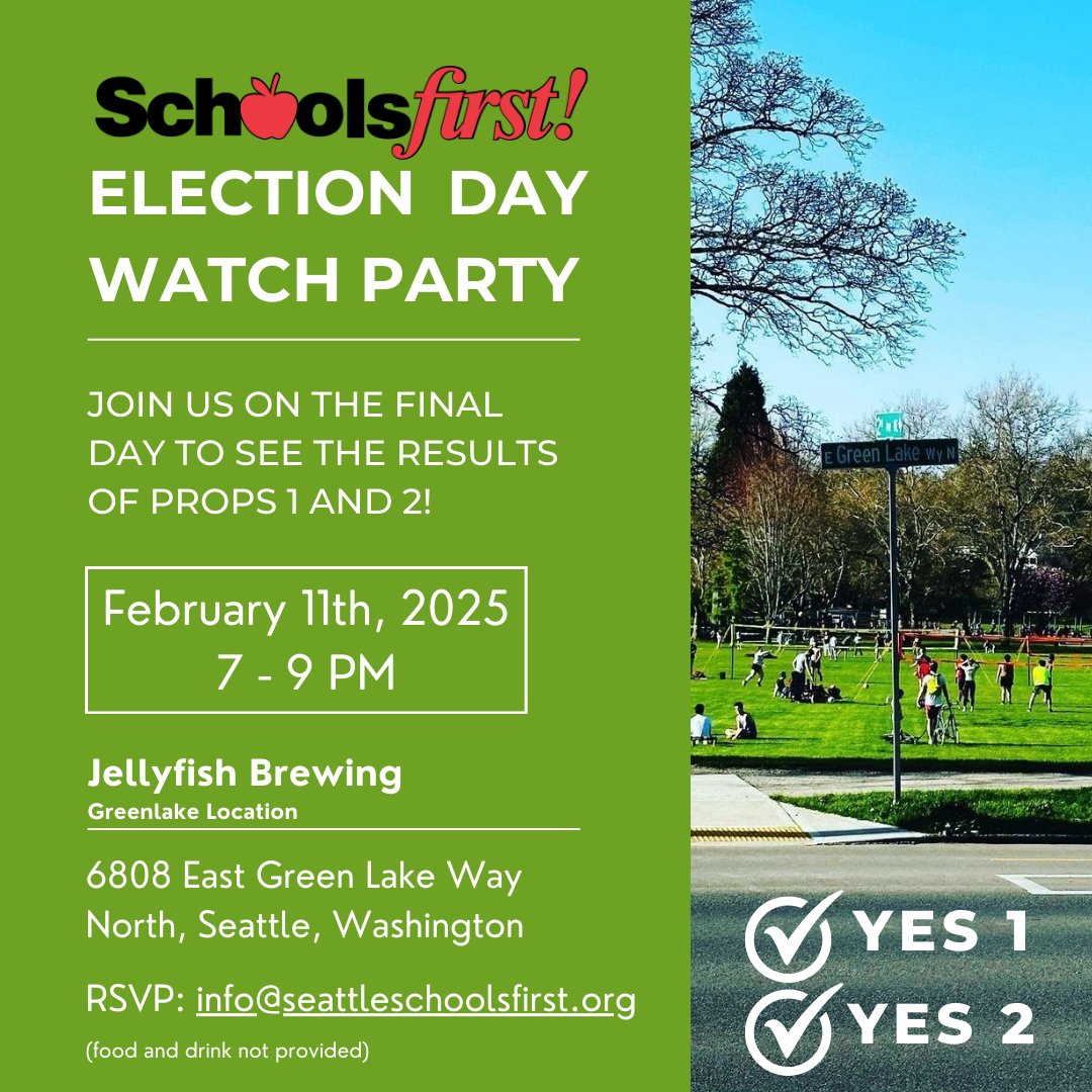 SchoolsFirstSea's tweet photo. This is a chance to come together, watch the updates, and discuss what the outcomes mean for Seattle schools. Everyone is welcome, and it's a great way to connect with others who care about education in our community. https://t.co/hnNJuaEho5