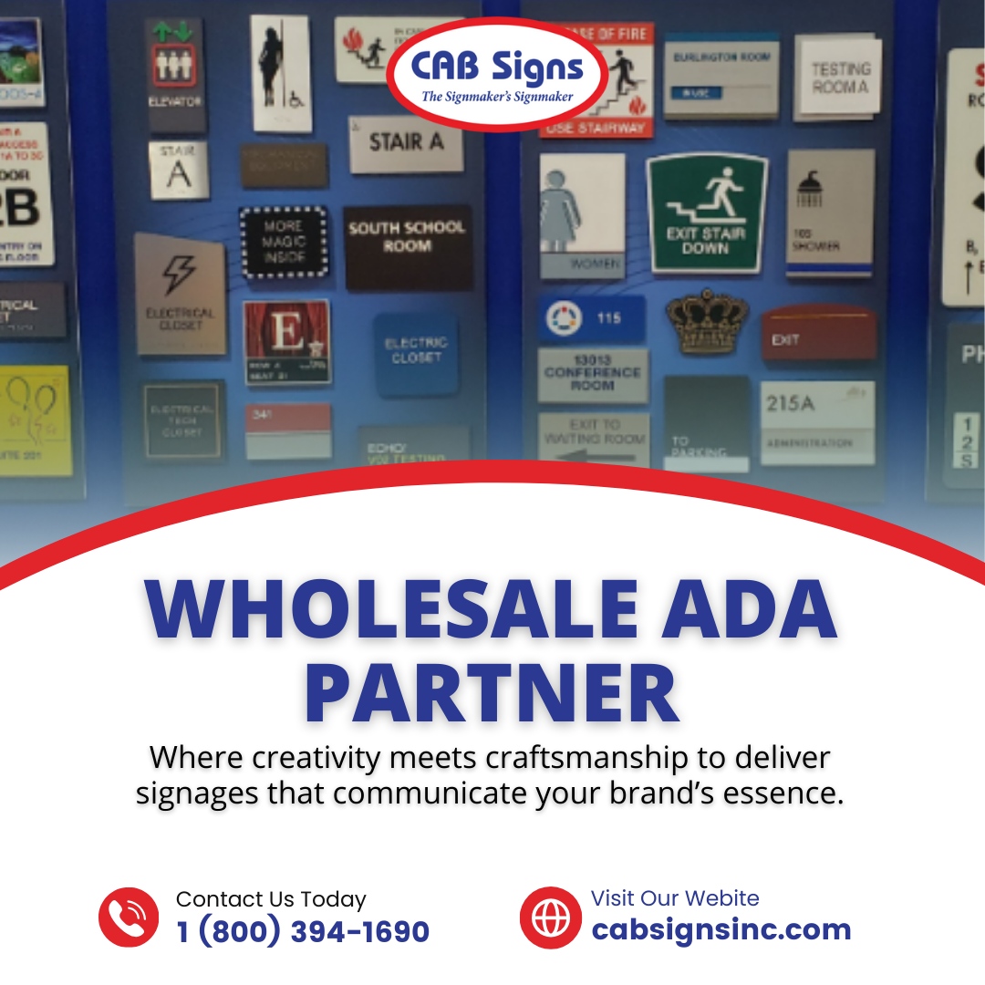 cabsignsinc's tweet photo. 🔹 Your Trusted Wholesale ADA Signage Partner 🔹

At CAB Signs, we combine creativity and craftsmanship to create ADA-compliant signage that enhances accessibility while showcasing your brand’s essence. Whether it's for schools, offices, or public spaces, we deliver quality yo... https://t.co/PAmQBnSHW4