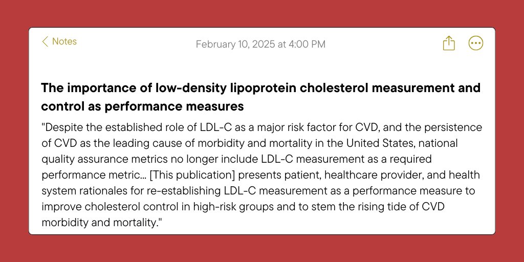 Our second #AmericanHeartMonth post highlights a collaborative journal publication with <a href="/ASPCardio/">ASPC</a>!🫀Our joint statement explains why LDL-C measurement is crucial for improving population-wide lipid control.

📃Article: ow.ly/XVvQ50UVJbl
🎙️Podcast: ow.ly/Eben50UVJbo
