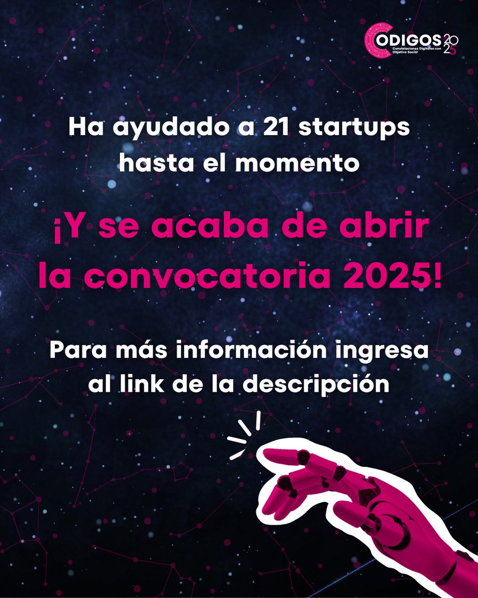 codigosmex's tweet image. #CODIGOS ha impulsado a 21 #startups en México y Latinoamérica, ayudándolas a crecer y transformar industrias.
La convocatoria cierra el 10 de febrero, ¡no dejes pasar la oportunidad de llevar tu proyecto al siguiente nivel!
🔗 Regístrate aquí  bit.ly/42PBqcb