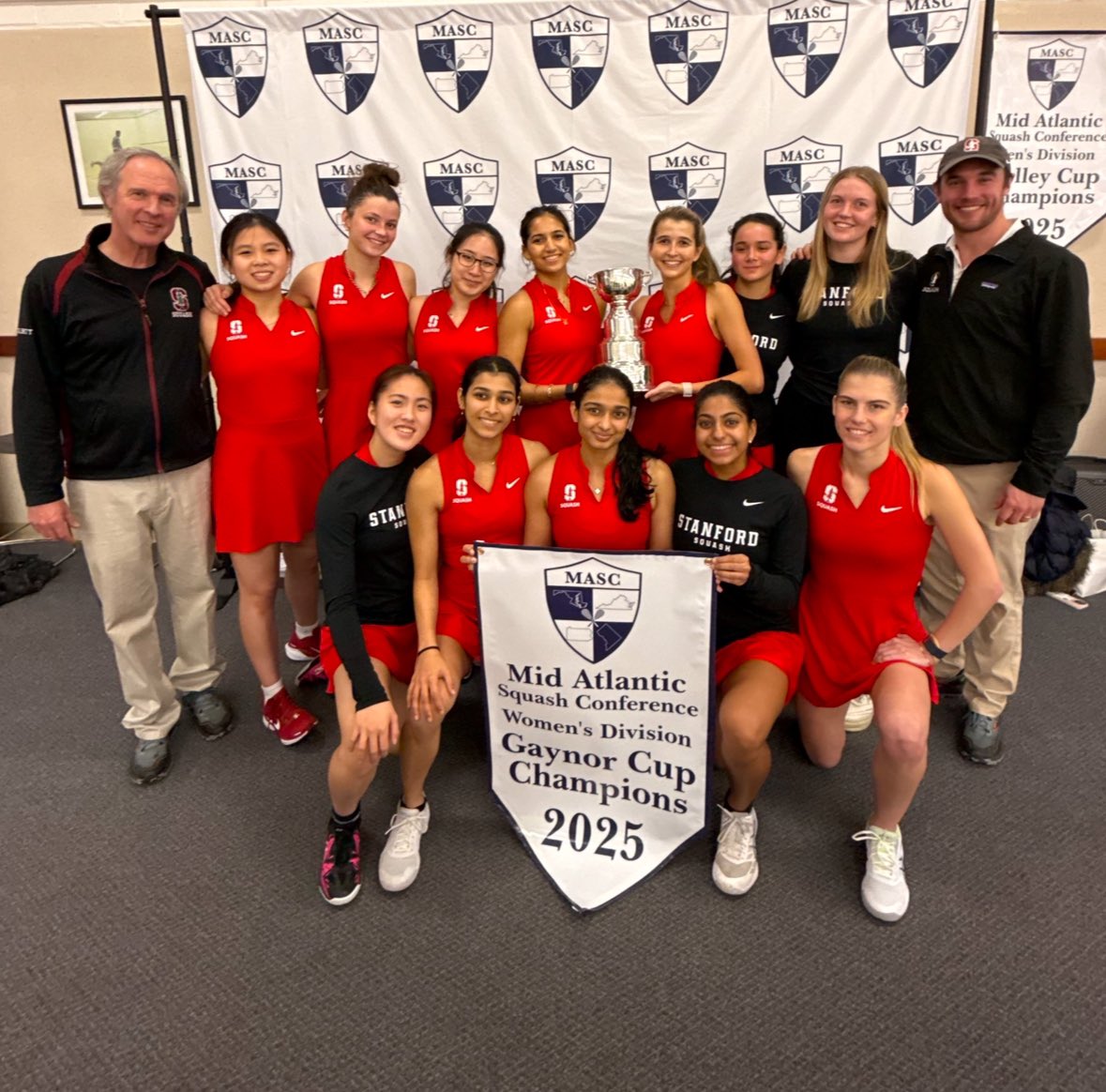 Mid-Atlantic Squash Conference (@mascsquash) on Twitter photo Congratulations to <a href="/StanfordSquash/">Stanford Squash</a>, the 2025 Gaynor Cup Champions! This is Stanford’s second consecutive Gaynor Cup championship, they defeated Franklin & Marshall, Drexel, and Virginia in a thrilling final en route to the championship! #mascsquash Congratulations to <a href="/StanfordSquash/">Stanford Squash</a>, the 2025 Gaynor Cup Champions! This is Stanford’s second consecutive Gaynor Cup championship, they defeated Franklin & Marshall, Drexel, and Virginia in a thrilling final en route to the championship! #mascsquash