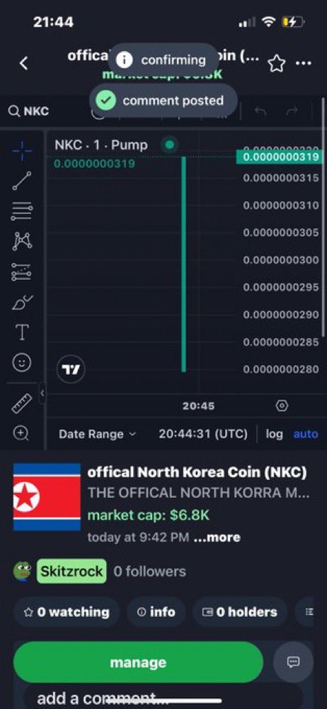 NEW MEME-COIN OUT ”offical North Korea meme COIN” 1000x x.com/messages/media…
<a href="/casuals_yt/">punkskitz</a> 

B74dc8hHb5N4MbsRdjLbaov9ZFKek84f468ShcF5pump
