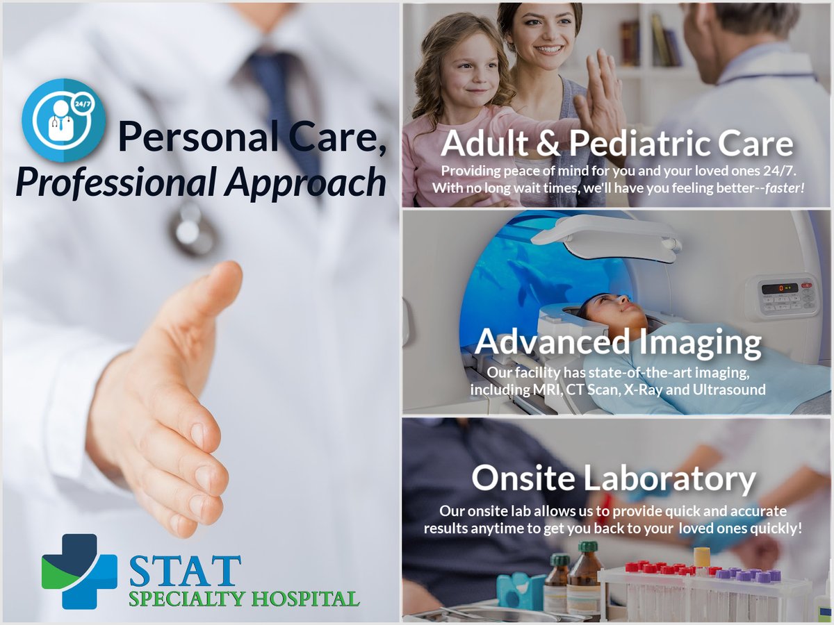StatERHospital's tweet photo. At STAT, we're dedicated to delivering exceptional care tailored to your medical needs! Our skilled team ensures you feel your best after a speedy experience. Explore our page to learn about our range of services. We look forward to serving you! https://t.co/lohkp3d9HX https://t.co/ETE1XawQRS