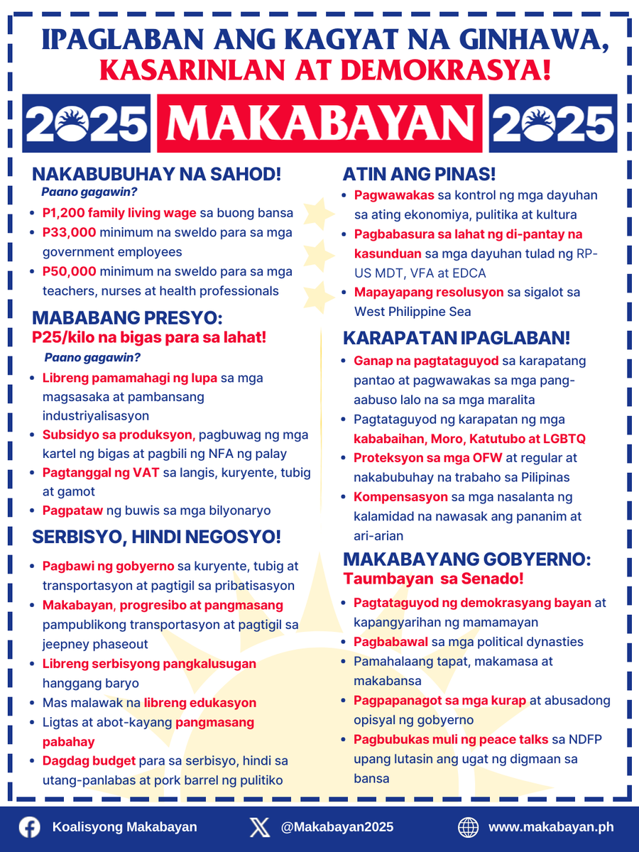 Tama na ang mga paulit-ulit na makasariling political dynasties. Tama na ang "unity" ng mga kurap at mapanupil. Taumbayan naman. Makabayang pagbabago naman  #TaumbayanSaSenado ipanalo!