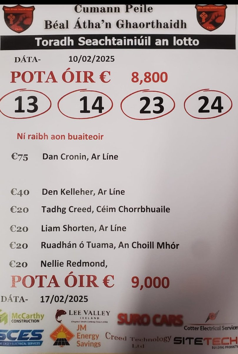 Ní raibh aon buaiteoir anocht.