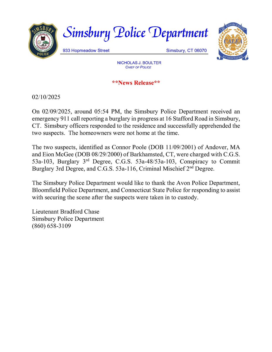 Burglary Arrests
