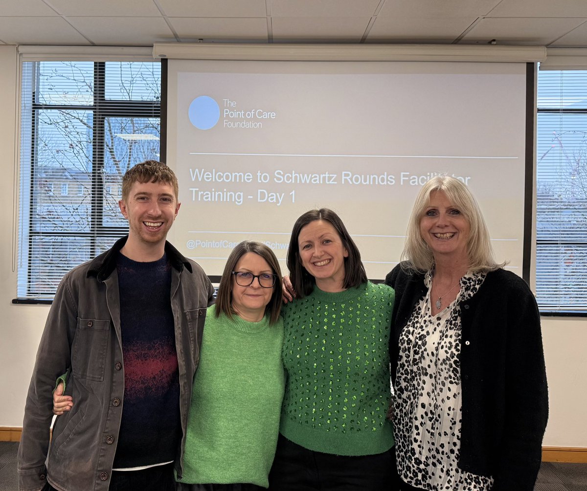 Great day with <a href="/PointofCareFdn/">The Point of Care Foundation</a> - four new #Schwartzrounds facilitators in our division ✨