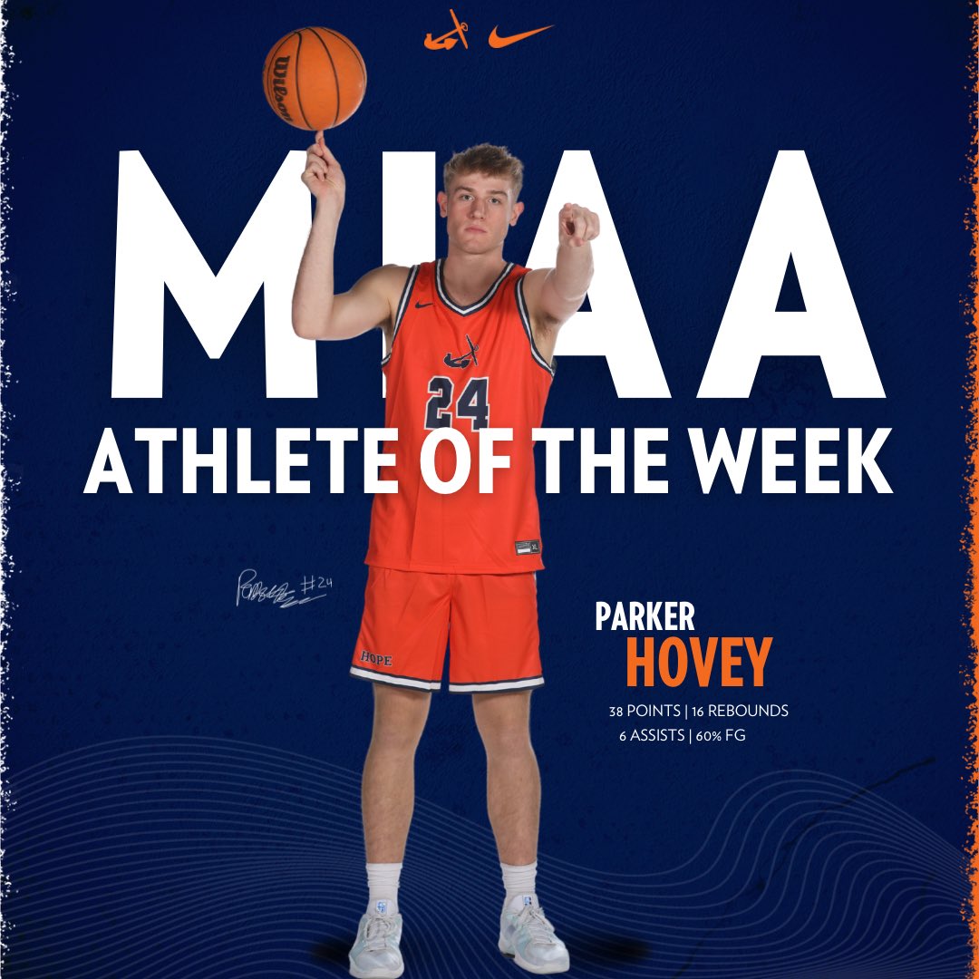 Congratulations to <a href="/parker_hovey/">Parker Hovey</a> on being named the MIAA Player of the Week