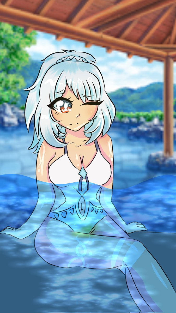 SnowdropsArt's tweet photo. CW: Omorashi, Watersports 

Mualani has some secrets at the hot springs 

#digitalart #Genshin #おしっこ https://t.co/ajjK5BGIiE
